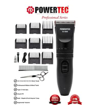 Powertec TR-9000 Kedi Köpek Tıraş Makinesi Seti Pet Evcil Hayvan Tüy Kesme (Makas ve Metal Tarak Hediyeli)