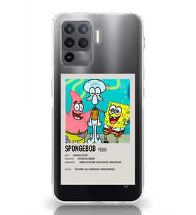 Oppo Reno 5 Lite Uyumlu Sunger Bob Minimalist Poster Desenli Şeffaf Telefon Kılıfı