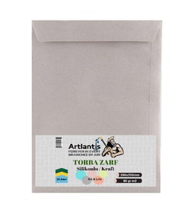 Torba Zarf 26x35 Cm Kraft 90 Gr Silikonlu 25'li 1 Paket Artlantis 260*350 Mm Torba Zarf Kraft 25 li 1 Paket (Renksiz)