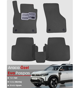 DACİA DUSTER (2018-2024) Uyumlu EVA Paspas Tam Set–Araca Özel,Su Geçirmez,Kolay Montaj