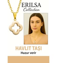 Sertifikalı Gold Yonca Model Havlit Taşı Kolye Stresi Azaltır ve Sakinlik Verir (Çok Renkli)