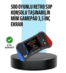 3,5 İnç Ekranlı Taşınabilir El Konsolu – 500 Klasik Oyunla Eğlence Yanınızda