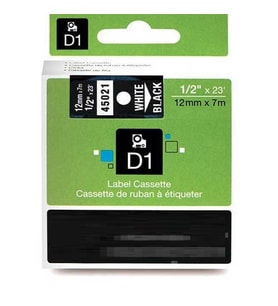 Dymo 45021 Siyah Üzerine Beyaz Muadil Etiket