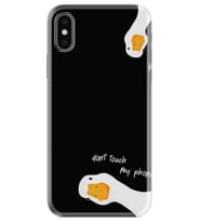Apple iPhone X XS Kılıf Silikon Desen Özel Seri Dont Touch Duck 1655
