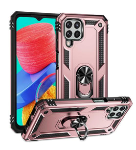 Galaxy M33 Kılıf Zore Vega Yüzüklü Standlı Zırh Kılıf (Rose)