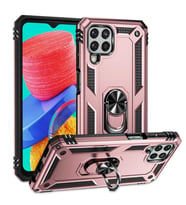 Galaxy M33 Kılıf Zore Vega Yüzüklü Standlı Zırh Kılıf (Rose)