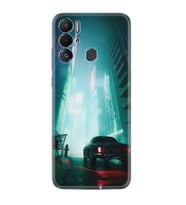 Tecno Pova Neo Kılıf Silikon Desen Özel Seri Night Cars 1619
