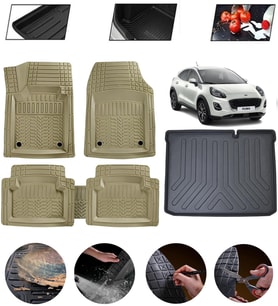 Ford Puma 2019-2025 Alt Uyumlu Paspas Araca Özel Bagaj Havuzu MBS Bej