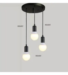 RİOLİGHT ÜÇLÜ METAL SARKIT ÇAP: 30 CM (Siyah)