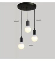RİOLİGHT ÜÇLÜ METAL SARKIT ÇAP: 30 CM (Siyah)