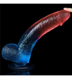 Gerçekçi Ten Hissine Sahip Güçlü Vantuzlu Çift Renkli 23 Cm Realistik Jel Dildo