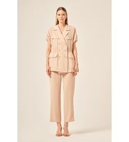 FTZ Women Kadın Krep Pantolonlu Takım Beige 31173