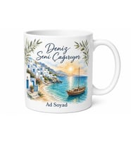 Muğla Deniz Tatili Temalı Kişiye Özel Kupa Bardak Hediye