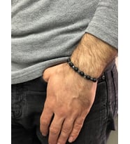 ERKEK BİLEKLİK HEMATİT TAŞ VE ONİX TAŞ ÖZEL TASARIM BİLEKLİK