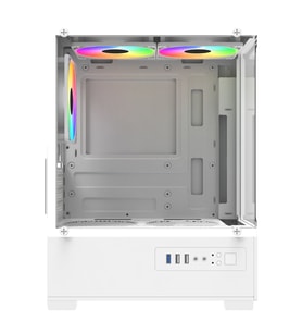 POWERBOOST 500W PB-M5001W 3-Rainbow Fanlı Gaming Micro-Tower PC Kasası Beyaz