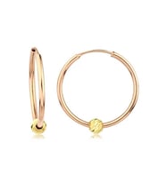 Dorikalı Pembe Altın Halka Küpe (Çapı: 2.1cm)