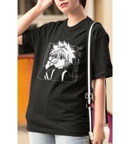 Anime Hunter x Hunter Killua Tişört (Siy.Byz.Kareli Dsn.)