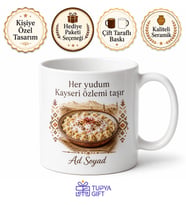 Mantı Temalı Kayseri Kupası Baskılı Porselen Bardak Hediye Kupa