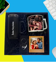 Kişiye Özel Premium Kutu Kulplu Termos Bardak Metal Kalp Anahtarlık Çay Ve Nescafe Fincanı Ahşap Kahve Fotoğraflı Masaüstü Çerçeve