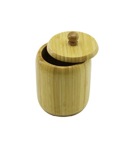 NO-10 AHŞAP - BAMBU ŞEKERLİK KAPAKLI ÇAP: 9CM DERİNLİK: 10.5CM (5343)