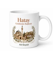 Hatay Memleket Temalı Kişiye Özel Baskılı Kupa Bardak Hediye