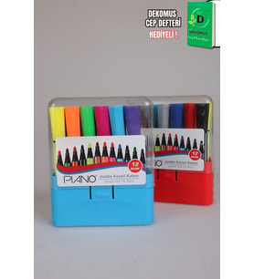 x Dekomus Jumbo Keçeli Kalem 12 Renk