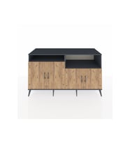 Kronos Konsol 4 Raflı 4 Kapaklı 176x59x99 Antrasit-Çam/Antrasit