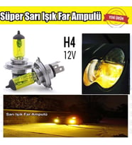 H4 JDM Süper Sarı Işık Far Ampul 12V 100W-55W