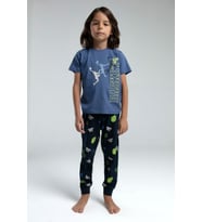 Roly Poly 3530 Garson Erkek Çocuk Bisiklet Yaka Kısa Kollu Pijama Takım