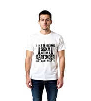 Erkek Mizah Baskılı Barista Tişört %100 Pamuk Crew Neck Kısa Kol Rahat Kesim Günlük Konforlu Modern