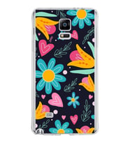 PrintiFy Samsung Galaxy Note 4 ile Uyumlu 1mm Slim Fit Retro Colors 1 Baskılı Şeffaf  Kılıf