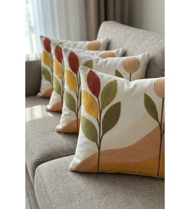 4lü Kırlent Kılıfı, Dijital Baskılı Çift Taraflı Kırlent Kılıfı 45x45cm