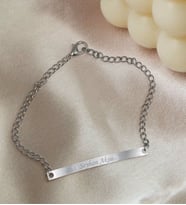 BK Gift Kişiye Özel İsimli Slim Silver Plakalı Bileklik