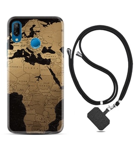 Huawei P20 Lite Mate 10 20 Lite Pro P40 Lite KılıfBoyun Askılı Silikon Map Planet 1656