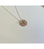 Rose Kaplama Baget Taşlı Kalp Figürlü Kolye