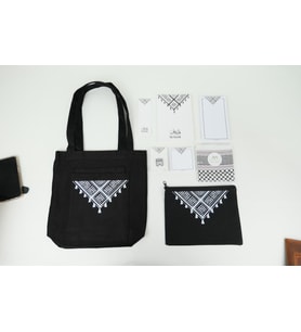 Kefiye Çanta Set Siyah (Sahra Beji)