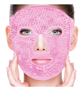 Pembe Boncuklu Soğuk Sıcak Jel Yüz Maskesi Buz Rahatlatıcı Kozmetik Yüz Yogası Maske