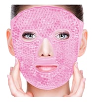 Pembe Boncuklu Soğuk Sıcak Jel Yüz Maskesi Buz Rahatlatıcı Kozmetik Yüz Yogası Maske