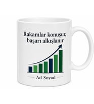 Pazarlamacıya Başarı Grafiği Hediye Kupa Prim Sevinci Müşteri İkna Sanatı Bardak