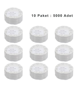 Dantel Görünümlü Kağıt Bardak Altlığı - Çay Bardağı Kağıt Altlığı - 10 Adet 500'lü