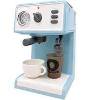Buharlı Sesli Işıklı Kahve Makinesi Pilli Gerçekçi Su Akışlı Renk Değiştiren Bardaklı Mini Barista Seti (Mavi)