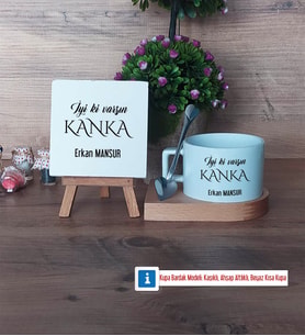 Kankaya Hediye Dekoratif Taş, Kupa Bardak Kırmızı Hediye (Model 7)