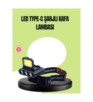 800 Lumen Çok Fonksiyonlu LED Kafa Lambası Type C Şarjlı