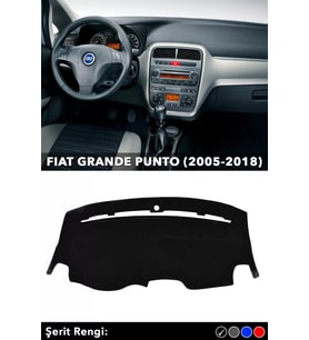 Fıat Grande Punto (2005-2018) Uyumlu 3d Torpido Koruyucu Kılıf - Ön Göğüs Kaplama - Siyah Şerit