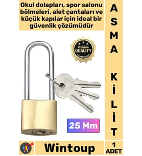#Kilit Çelik Gövde Güvenlik Kilidi Dayanıklı Koruma Emniyetli Mekanizma Sarı Uzun Asma Kilit 25 Mm