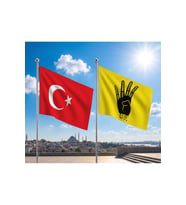 TRY Raşel Kumaş Bayrak ve Türkiye Cumhuriyeti Alpaka Kumaş Bayrak 2'li set 70x105