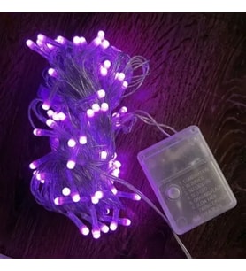 10m 100 Led Damla Uçlu Pembe Işık Şeffaf Kablo