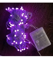 10m 100 Led Damla Uçlu Pembe Işık Şeffaf Kablo