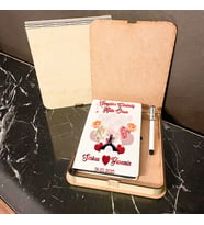 Sevgiliye En Güzel Hediye Ahşap Kutulu Defter Kalem Set 013