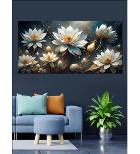 Kanvas Tablo Beyaz Lotus Çiçekleri